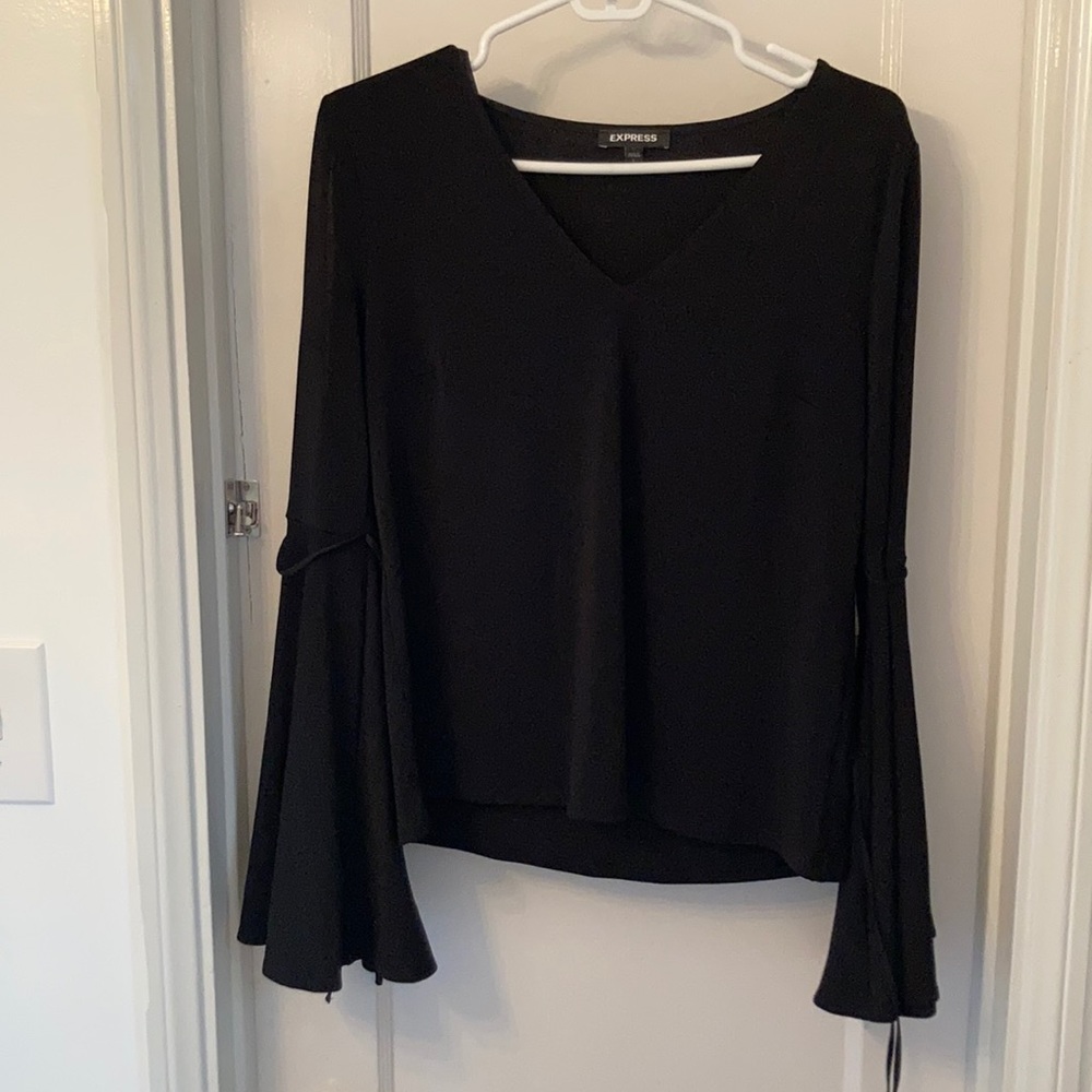 Express Black Wide Sleeved Top Size Small